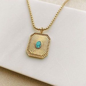 SITTING PRETTY PENDANT NECKLACE (TURQUOISE)